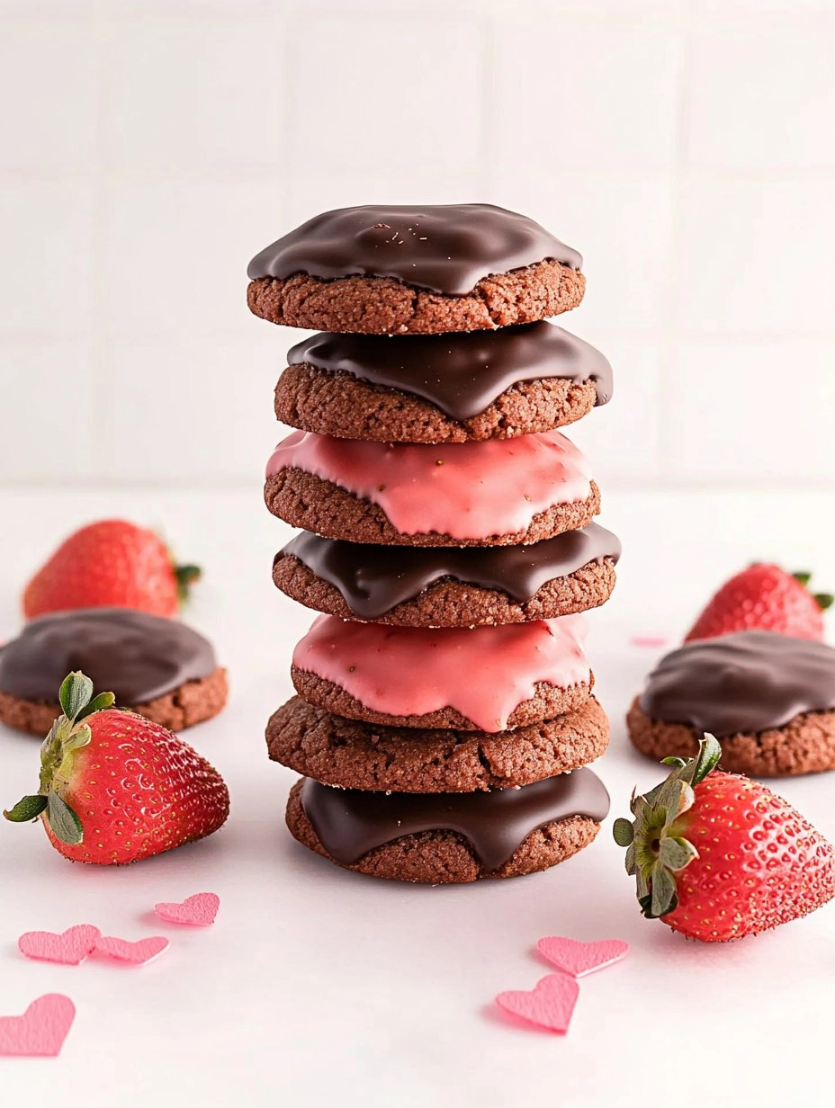 Chocolate Covered Strawberry Cookies Perfect For Your Sweetheart
