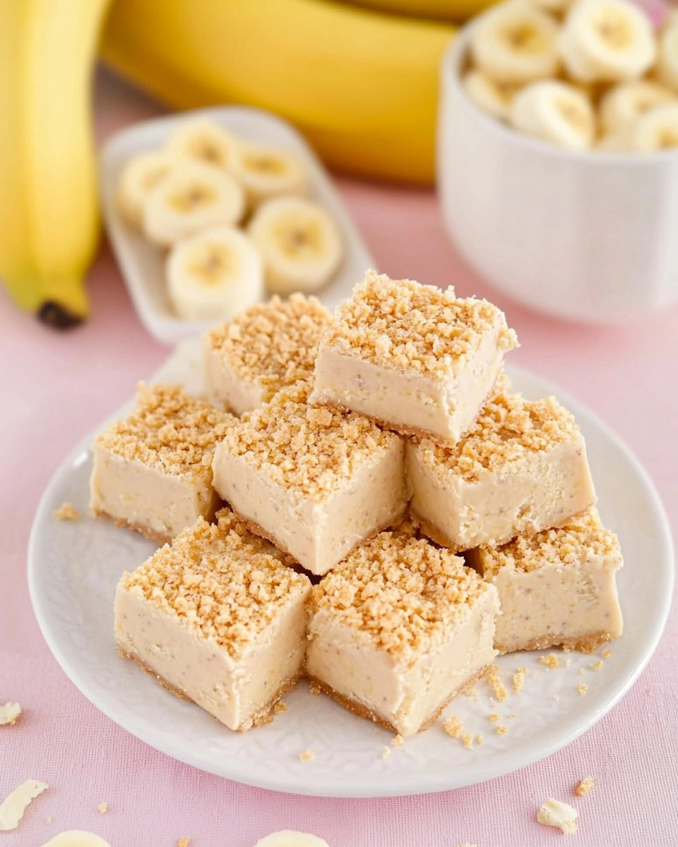 Easy Banana Pudding Fudge Squares with a Nilla Wafer Crunch