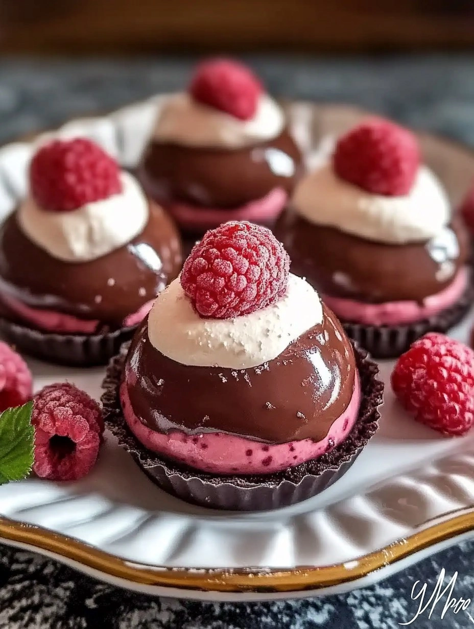 Easy Chocolate Raspberry Mousse Domes