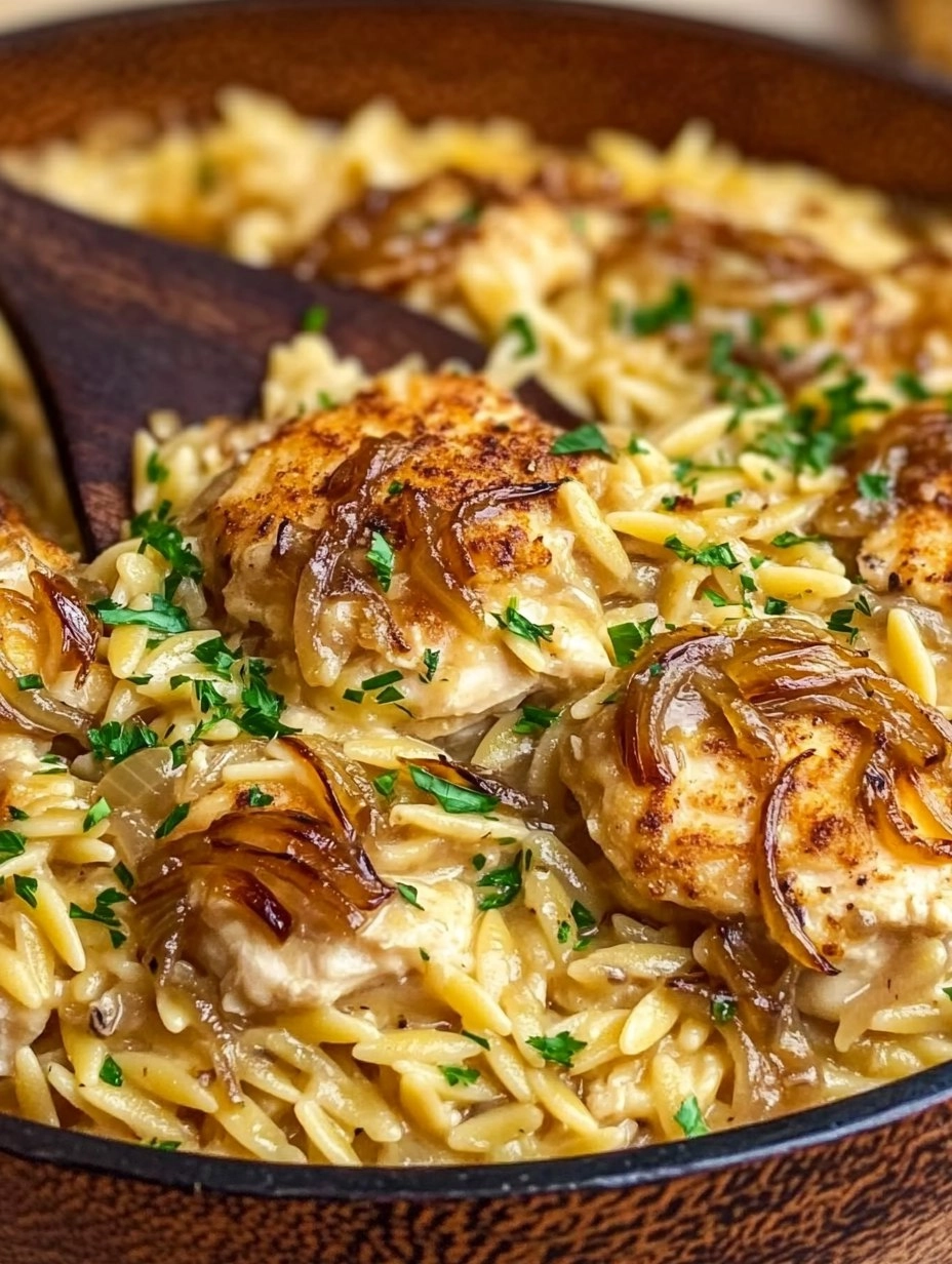 French Onion Chicken Orzo 116 French Onion Chicken Orzo