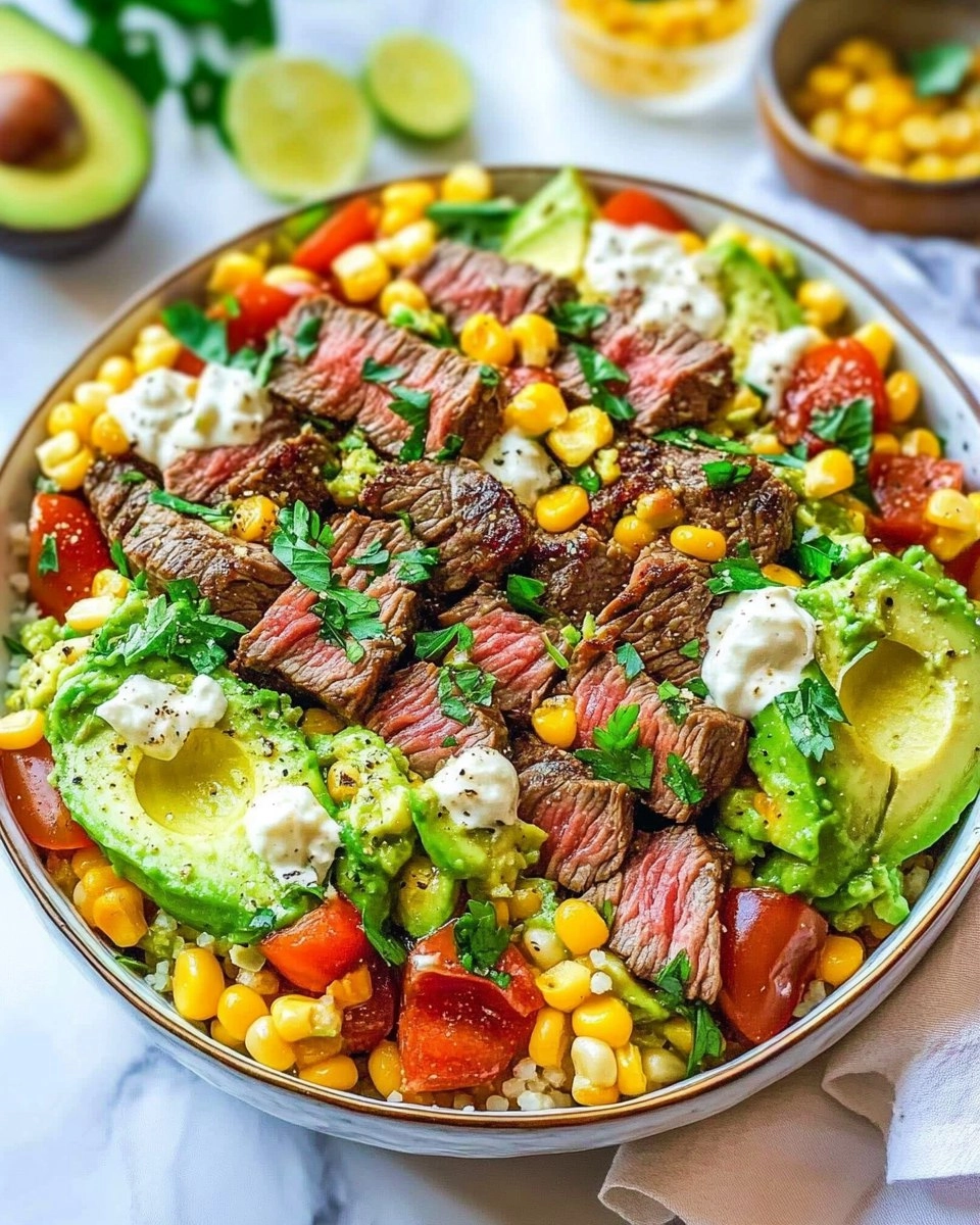 Healthy Steak Avocado Corn Bowl