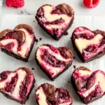 Heart-Shaped-Brownies-with-Raspberry-Swirl-and-Cheesecake-Topping-Recipe