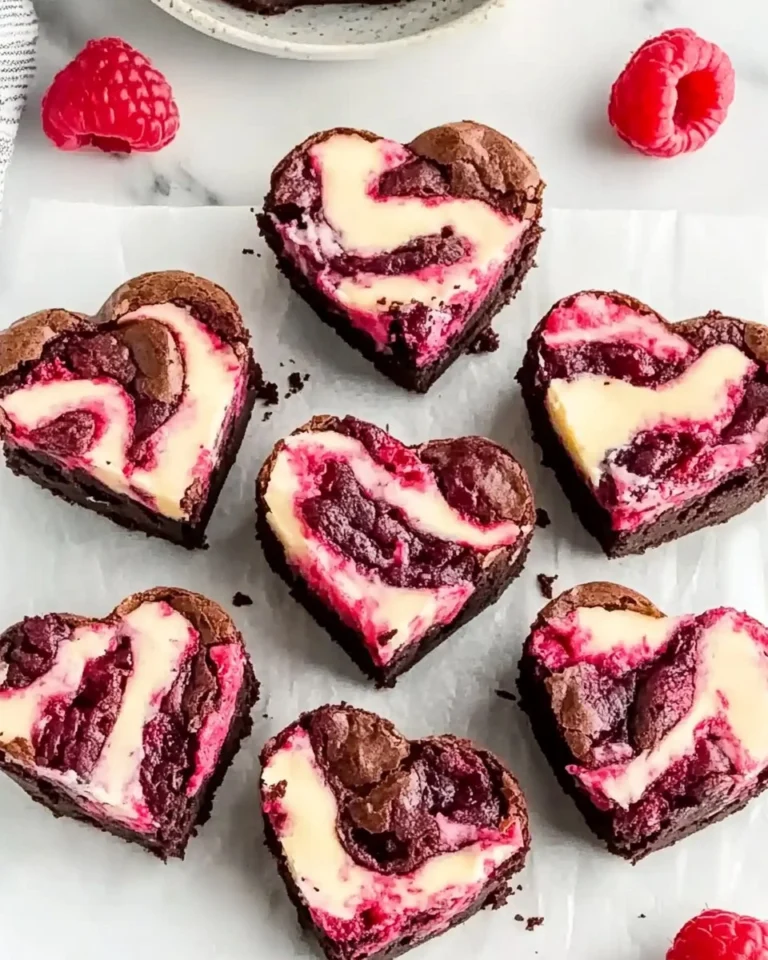Heart-Shaped-Brownies-with-Raspberry-Swirl-and-Cheesecake-Topping-Recipe