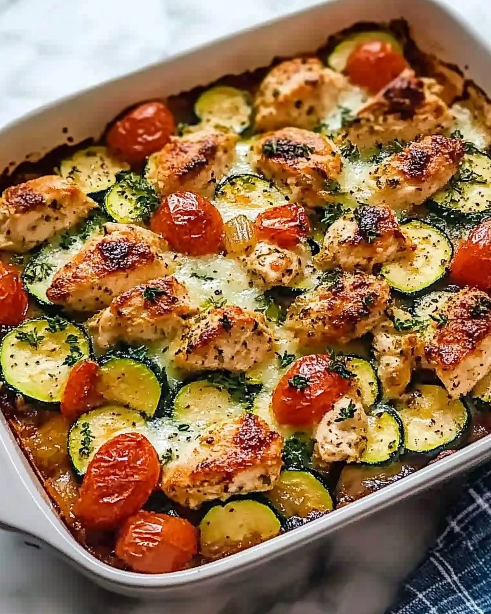 Mediterranean Chicken Zucchini Bake