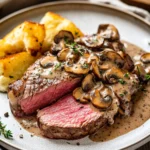 Pink Roasted Steak with Mushroom Sauce 118 Pink-Roasted-Steak-with-Mushroom-Sauce-Recipe