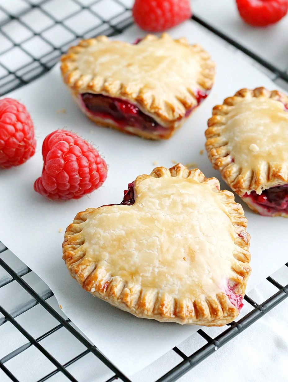 Raspberry Nutella Heart Pies