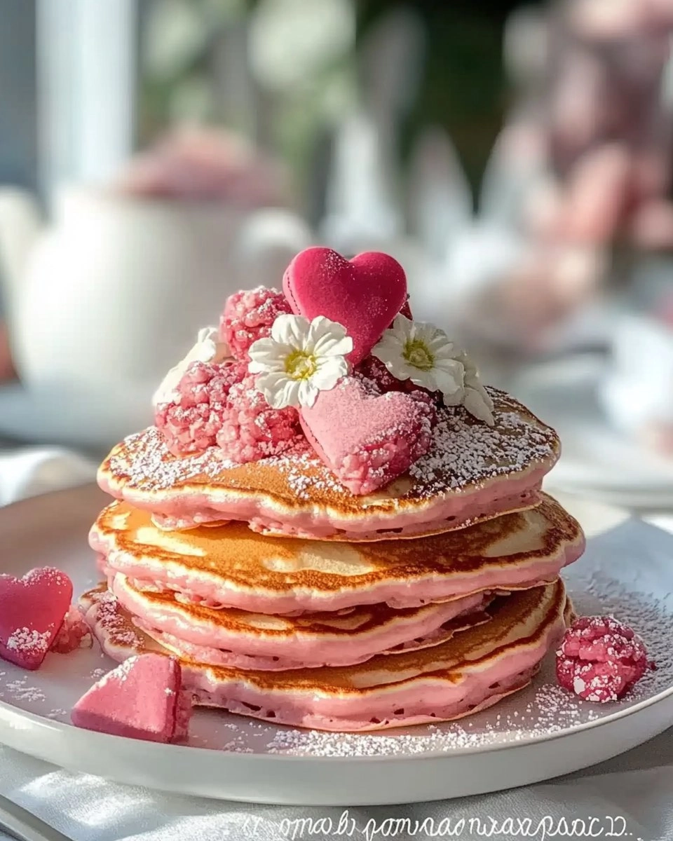 Romantic Brunch Ideas Pink Pancakes