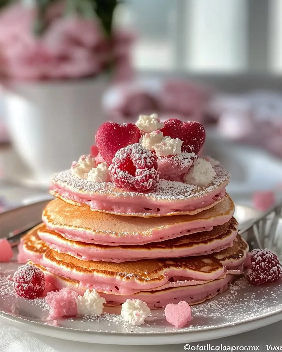 Romantic Brunch Ideas Pink Pancakes