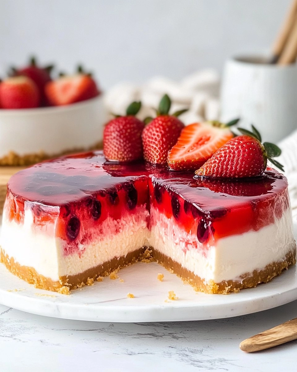 Strawberry Jelly Cheesecake