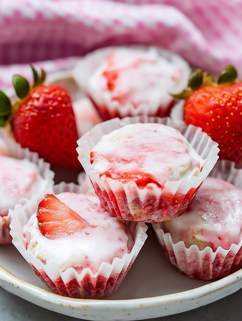 Valentine strawberry yogurt bites