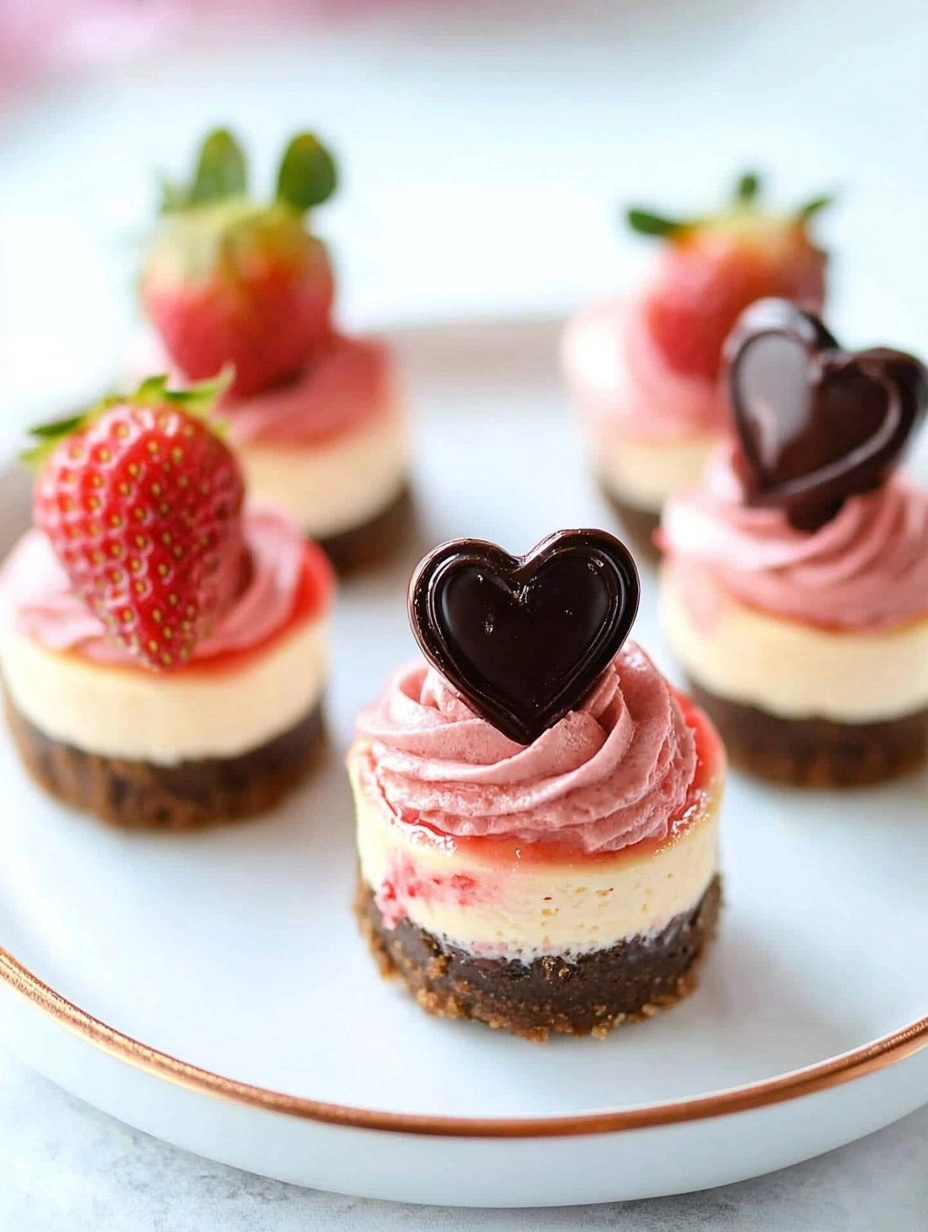 Valentine’s Day Chocolate Strawberry Mini Cheesecakes