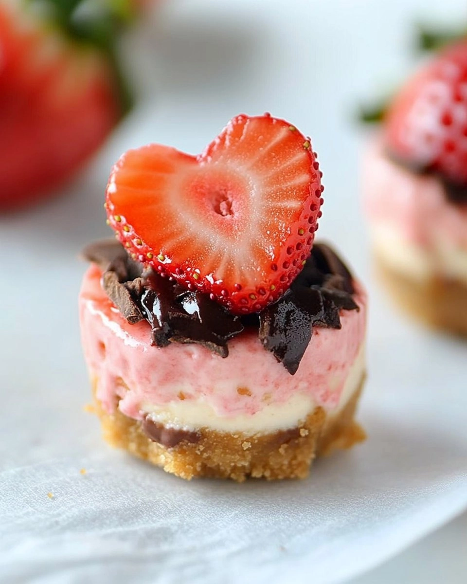 Valentine’s Day Chocolate Strawberry Mini Cheesecakes