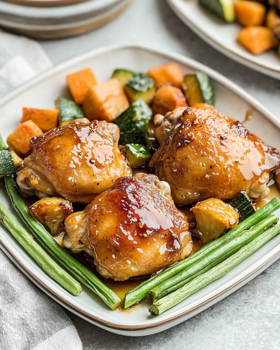 Baked Honey Garlic Chicken Thighs with Veggies 112 Baked Honey Garlic Chicken Thighs with Veggies