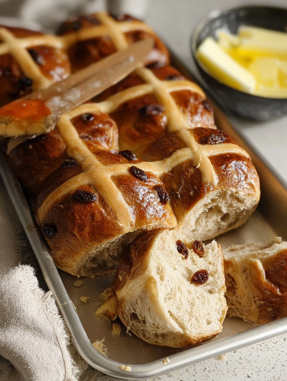 Cinnamon Raisin Hot Cross Buns (Make-Ahead Easter Rolls)