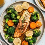 Honey Garlic Sheet-Pan Salmon with Broccoli & Carrots 113 Honey-Garlic-Sheet-Pan-Salmon-with-Broccoli-Carrots-Recipe