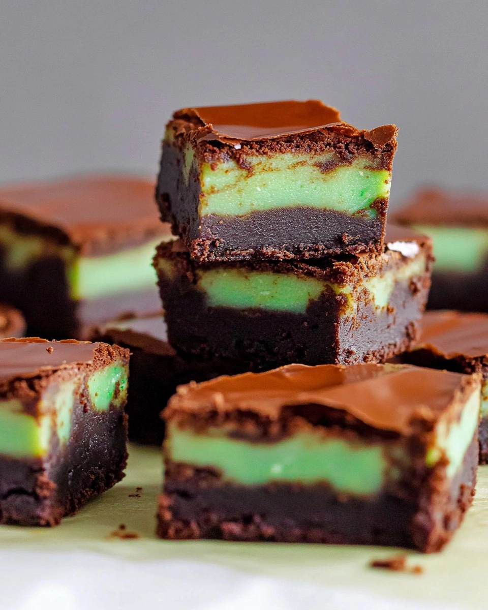 Mint Chocolate Brownies | Easy St Patrick's Day Fudgy Brownies