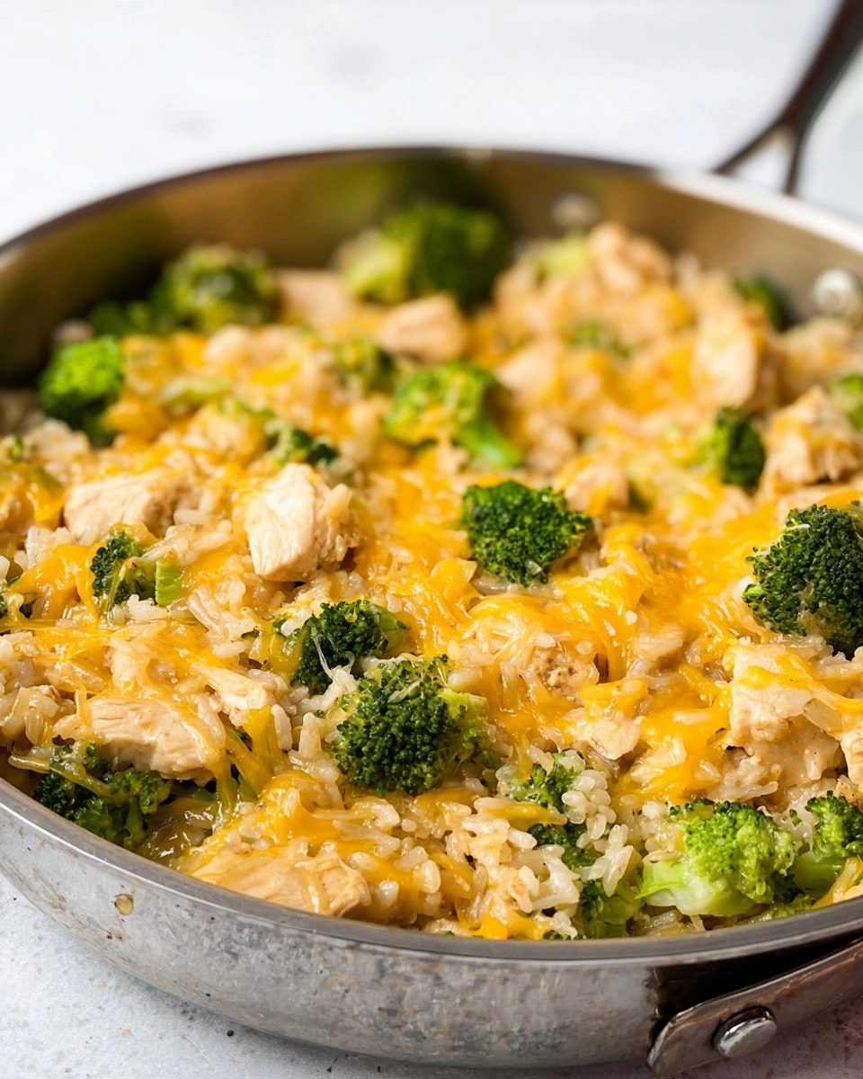 One Pan Cheesy Chicken Broccoli and Rice