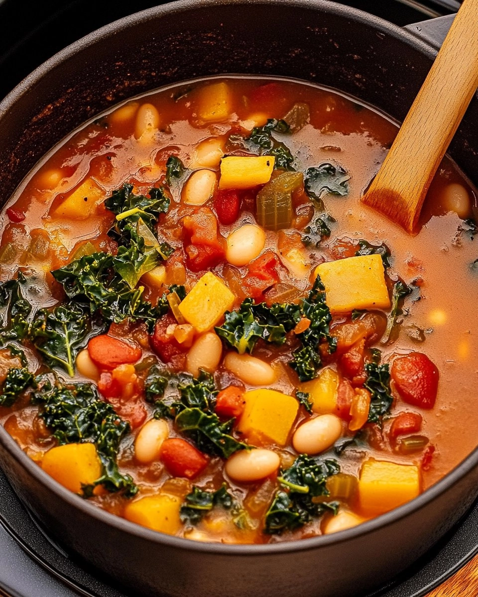 One-Pot Creamy Tuscan White Bean & Kale Soup