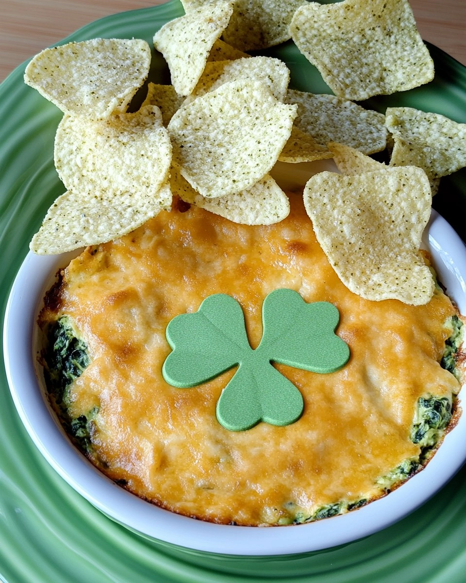 Shamrock Spinach Artichoke Dip with Green Tortilla Chips 112 Shamrock Spinach Artichoke Dip with Green Tortilla Chips