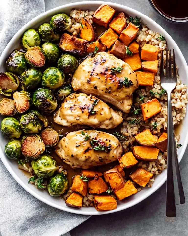 Sheet-Pan-Maple-Dijon-Chicken-with-Brussels-Sprouts-Sweet-Potatoes-Recipe