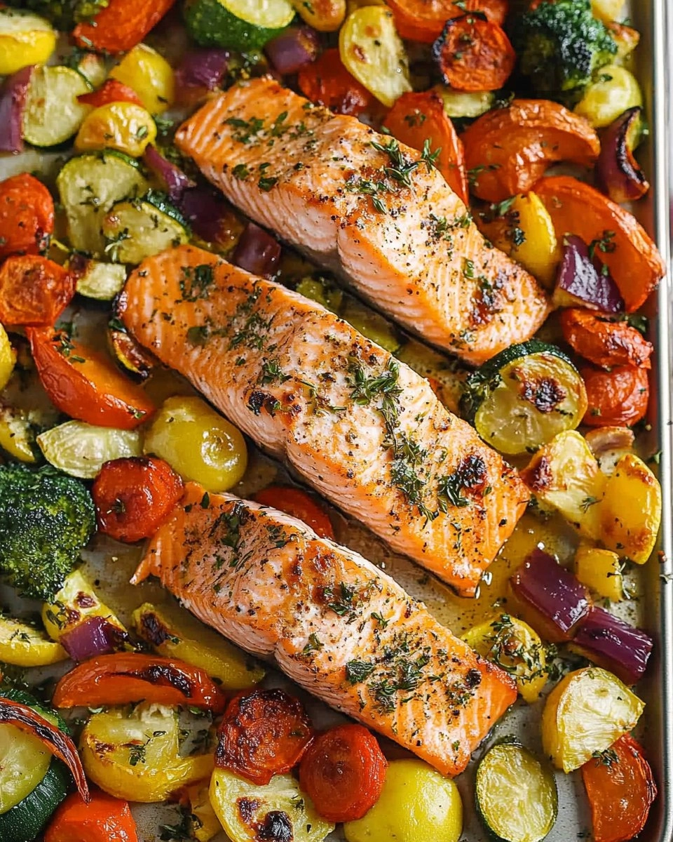 Sheet Pan Salmon | Baked Salmon with Roasted Vegetables