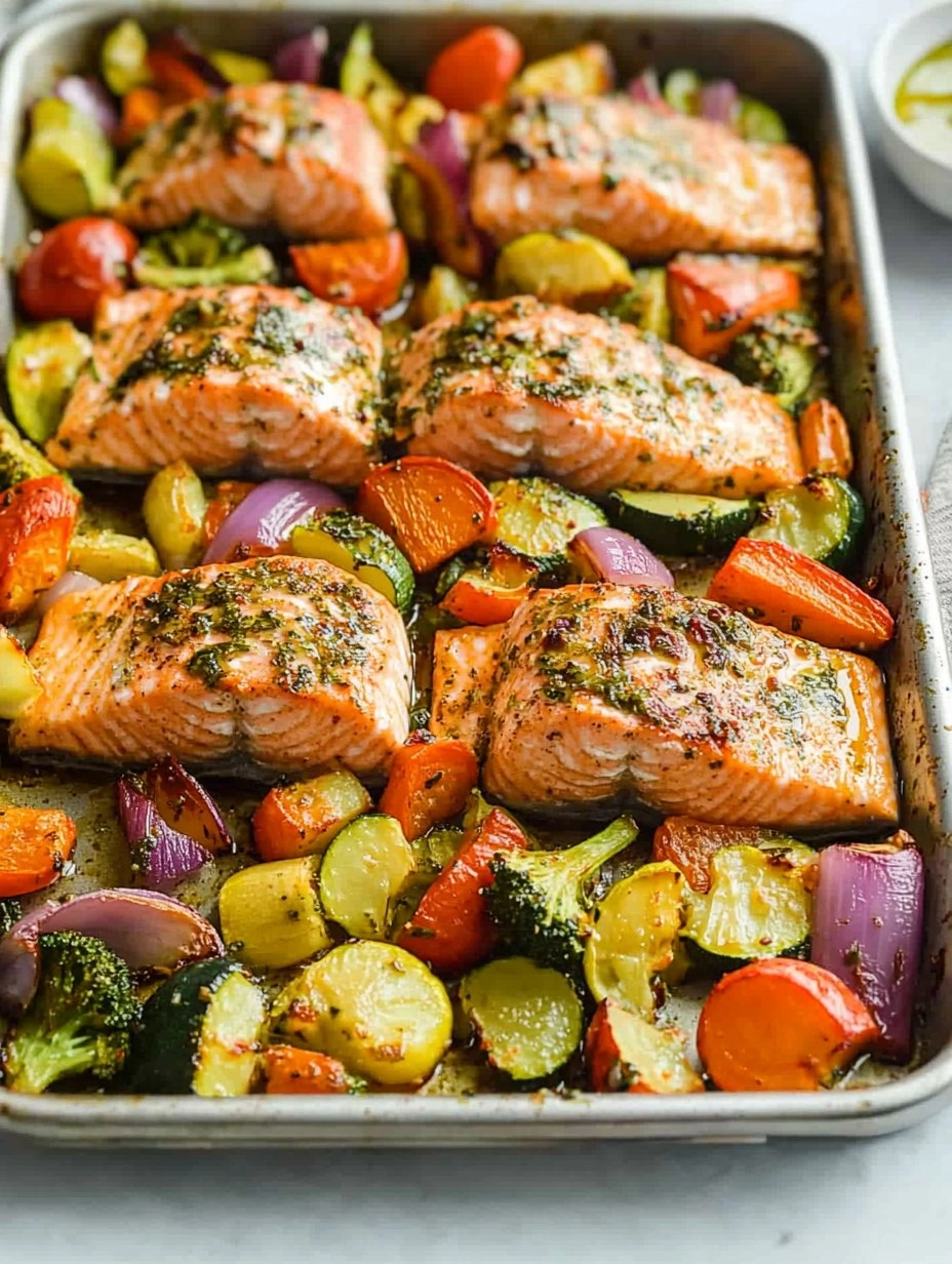 Sheet Pan Salmon | Baked Salmon with Roasted Vegetables