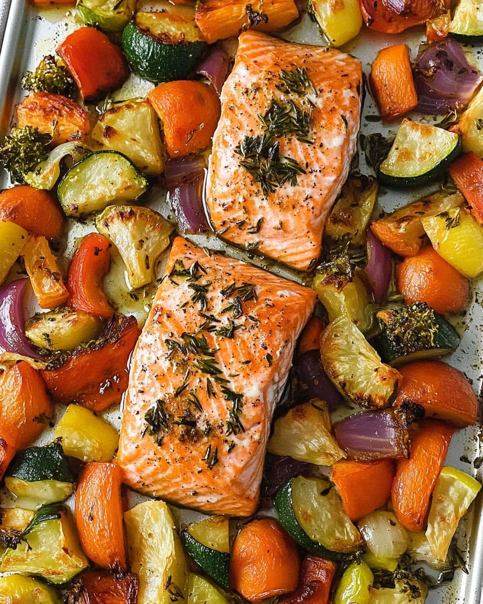 Sheet Pan Salmon | Baked Salmon with Roasted Vegetables
