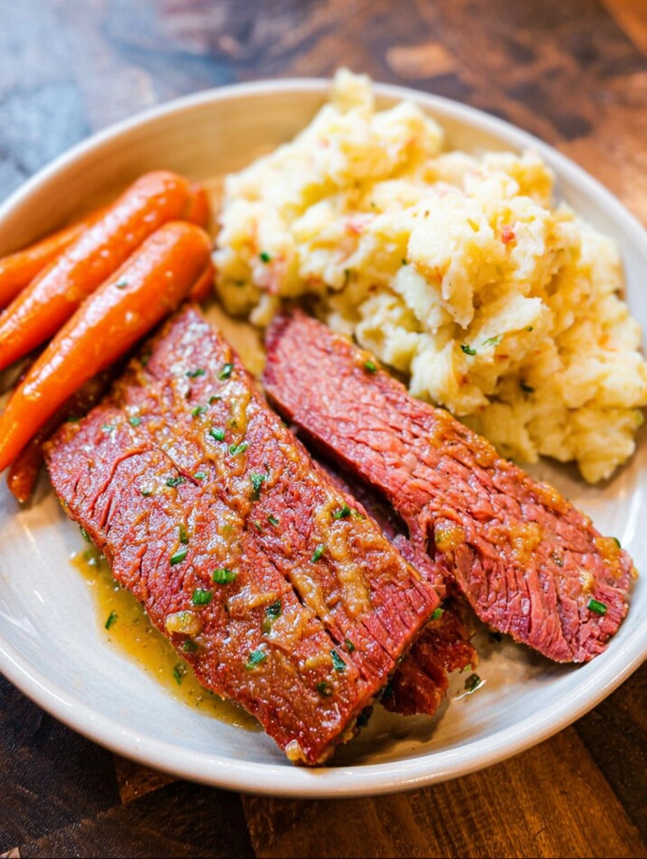 Slow Cooker Maple Mustard Corned Beef
