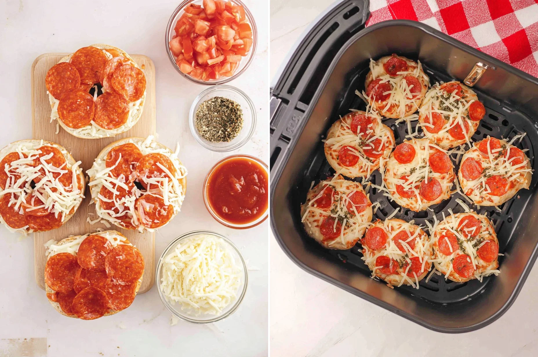 Air Fryer Bagel Pizza