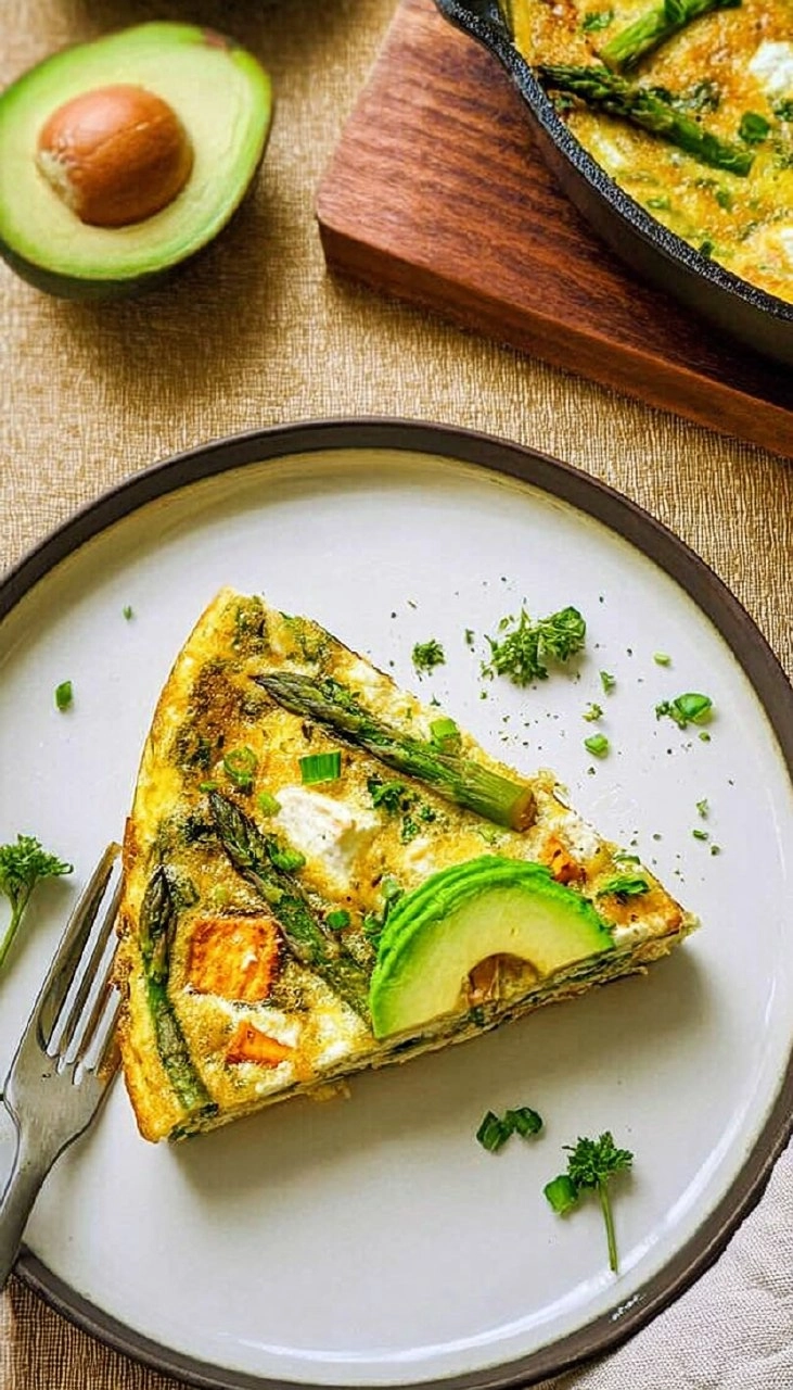 Asparagus Frittata with Goat Cheese & Sweet Potatoes