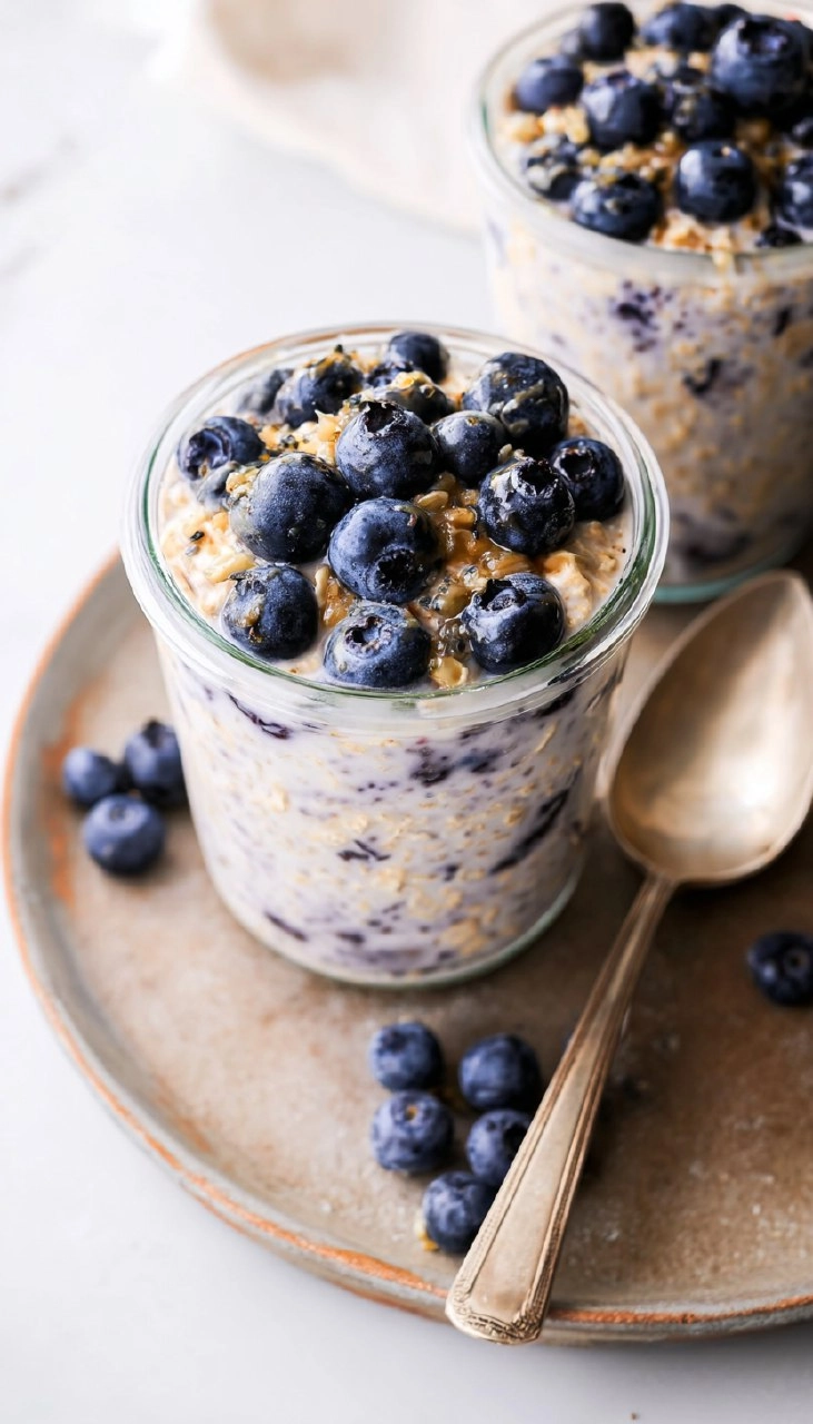 Blueberry Overnight Oats (5-Ingredient, Meal-Prep)
