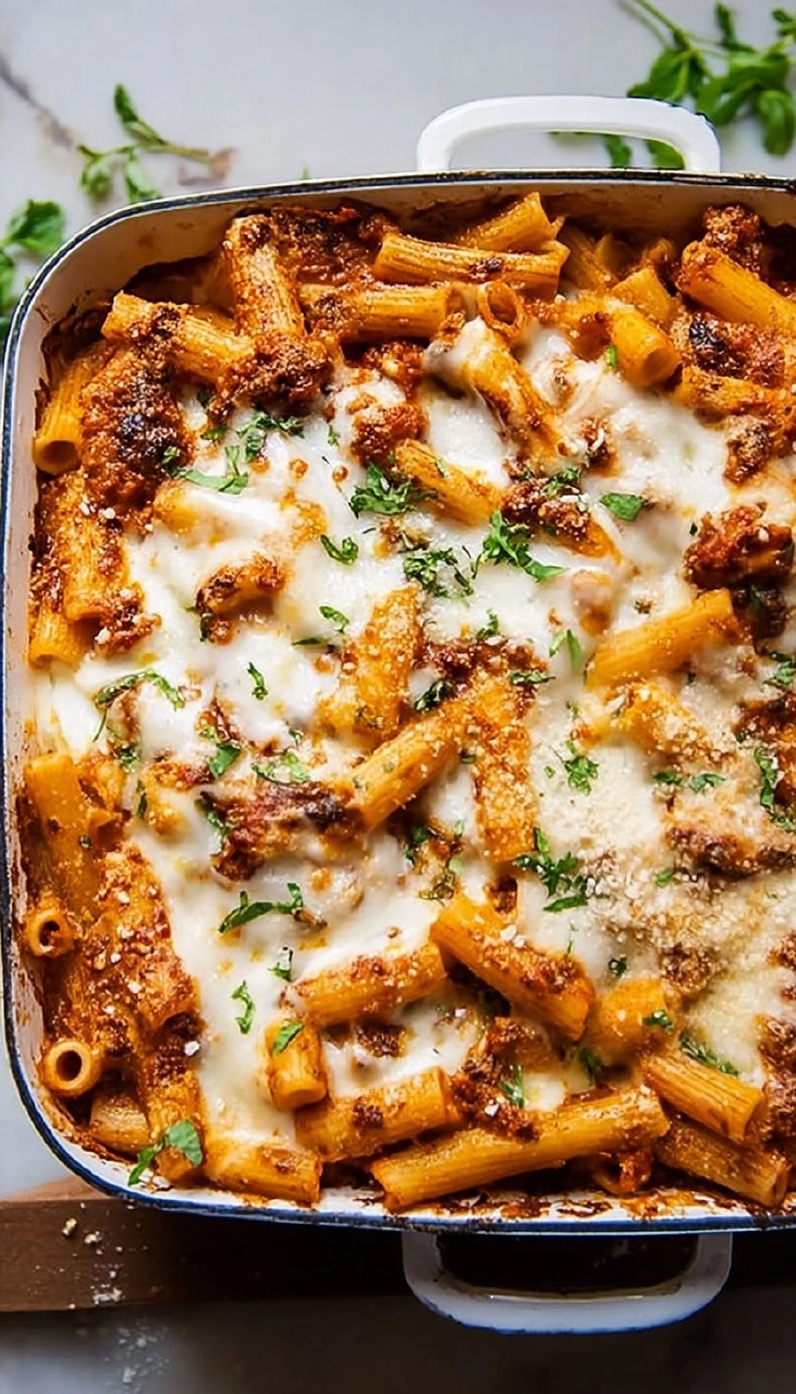 Cheesy Baked Ziti | Easy Weeknight Pasta Bake with Ricotta & Mozzarella