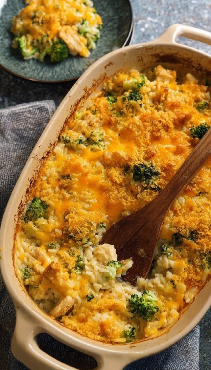 Cheesy Chicken Broccoli Rice Casserole (Freezer-Friendly)