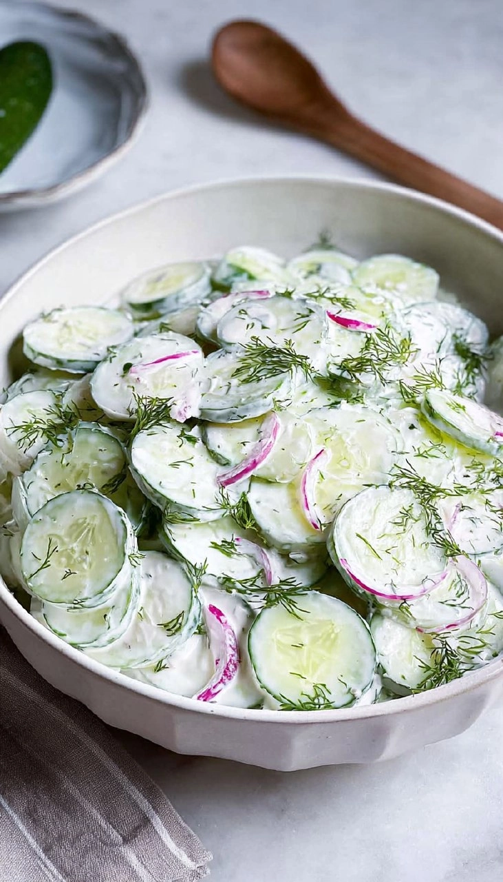 Creamy Cucumber Salad with Sour Cream & Dill 65 Creamy Cucumber Salad with Sour Cream & Dill