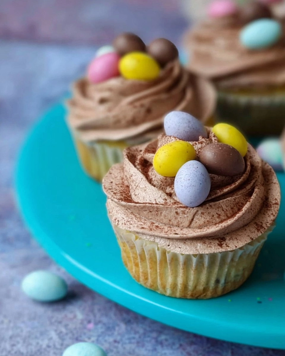 Easter Nest Cupcakes | Vanilla Sponge with Chocolate Buttercream & Mini Eggs