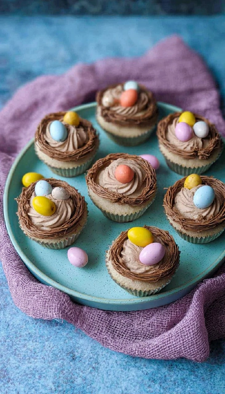 Easter Nest Cupcakes | Vanilla Sponge with Chocolate Buttercream & Mini Eggs