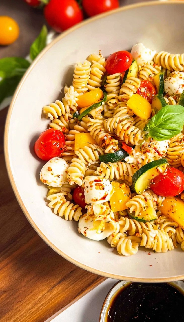 Summer Pasta Salad with White Balsamic Vinaigrette 95 Summer Pasta Salad with White Balsamic Vinaigrette