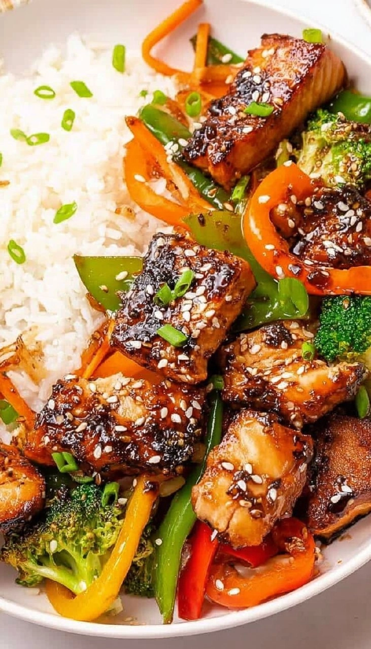 The Best Teriyaki Salmon Stir Fry
