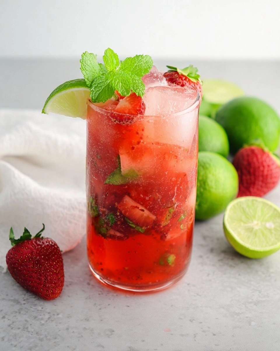Virgin Strawberry Mojito Mocktail