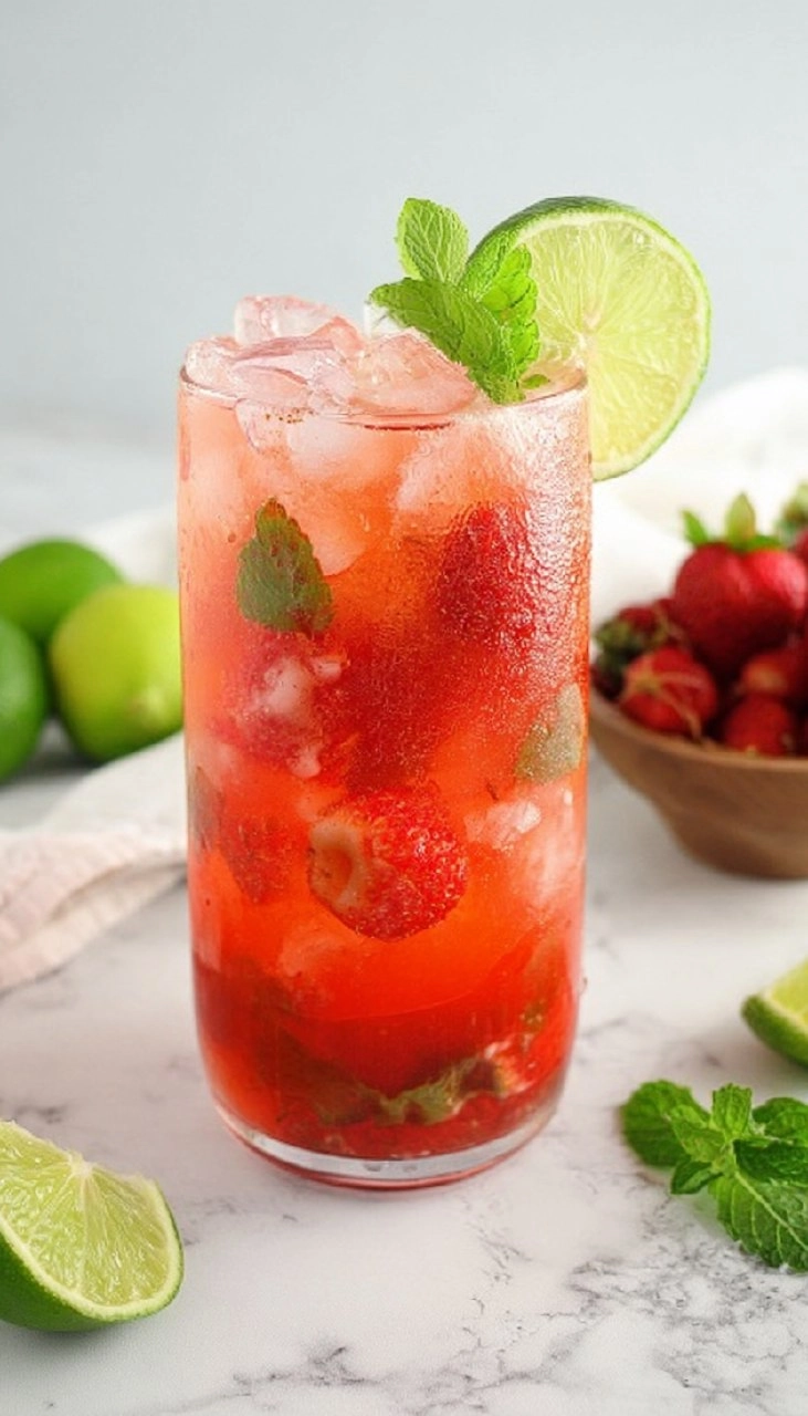 Virgin Strawberry Mojito Mocktail
