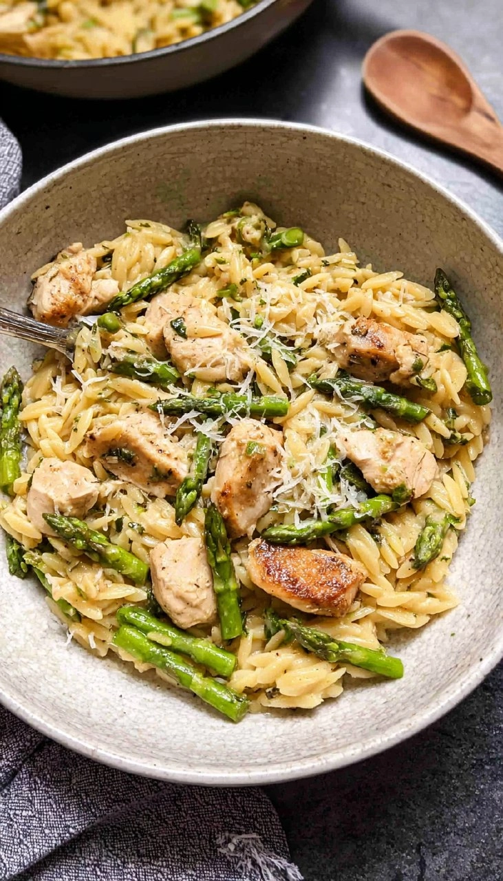 Asparagus Orzo with Chicken