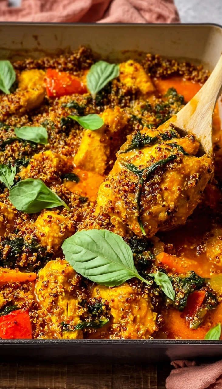 BAKED CHICKEN CURRY WITH QUINOA