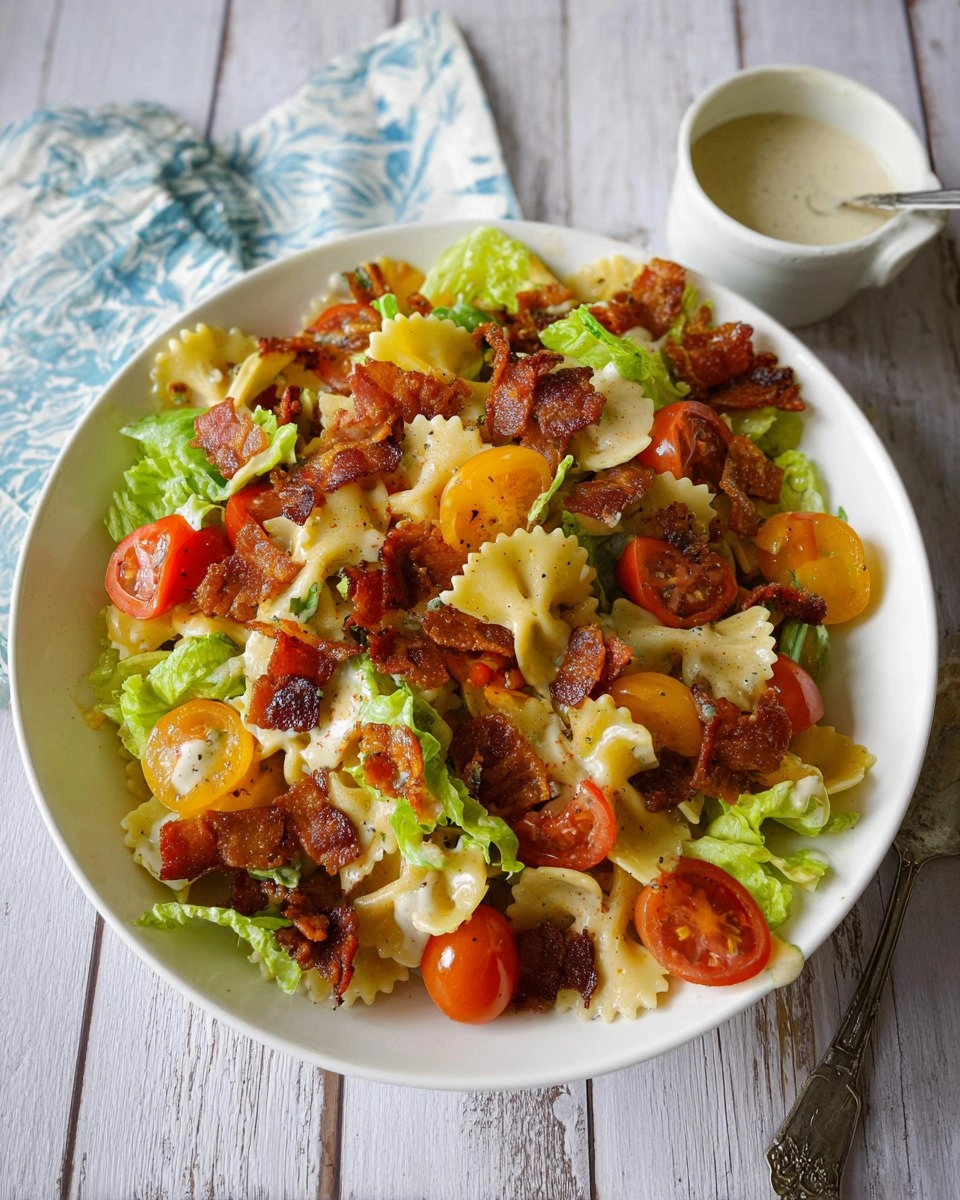 BLT Pasta Salad with Buttermilk Ranch Dressing 89 BLT Pasta Salad with Buttermilk Ranch Dressing