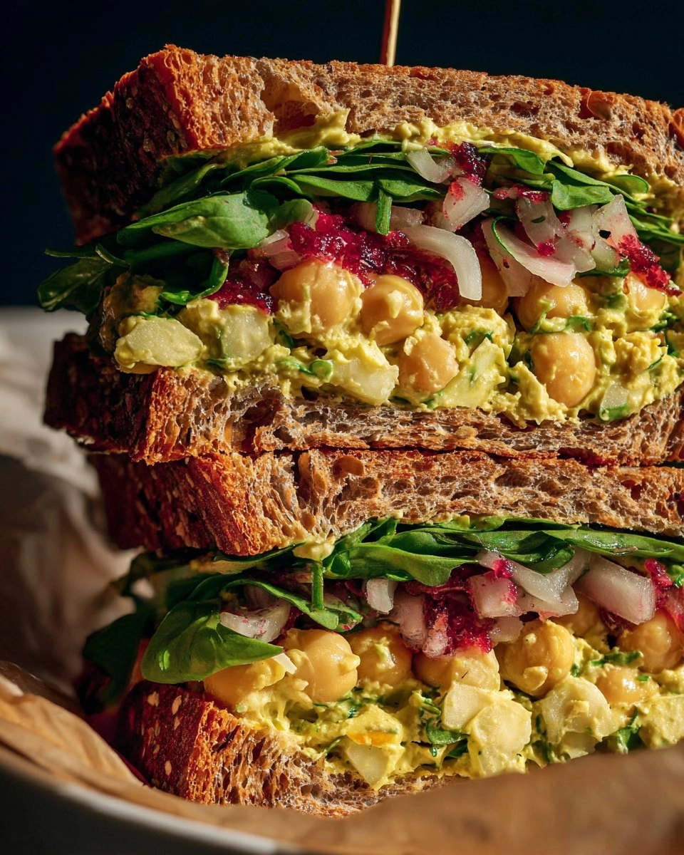 Caramelized Lemon Chickpea Salad Sandwich