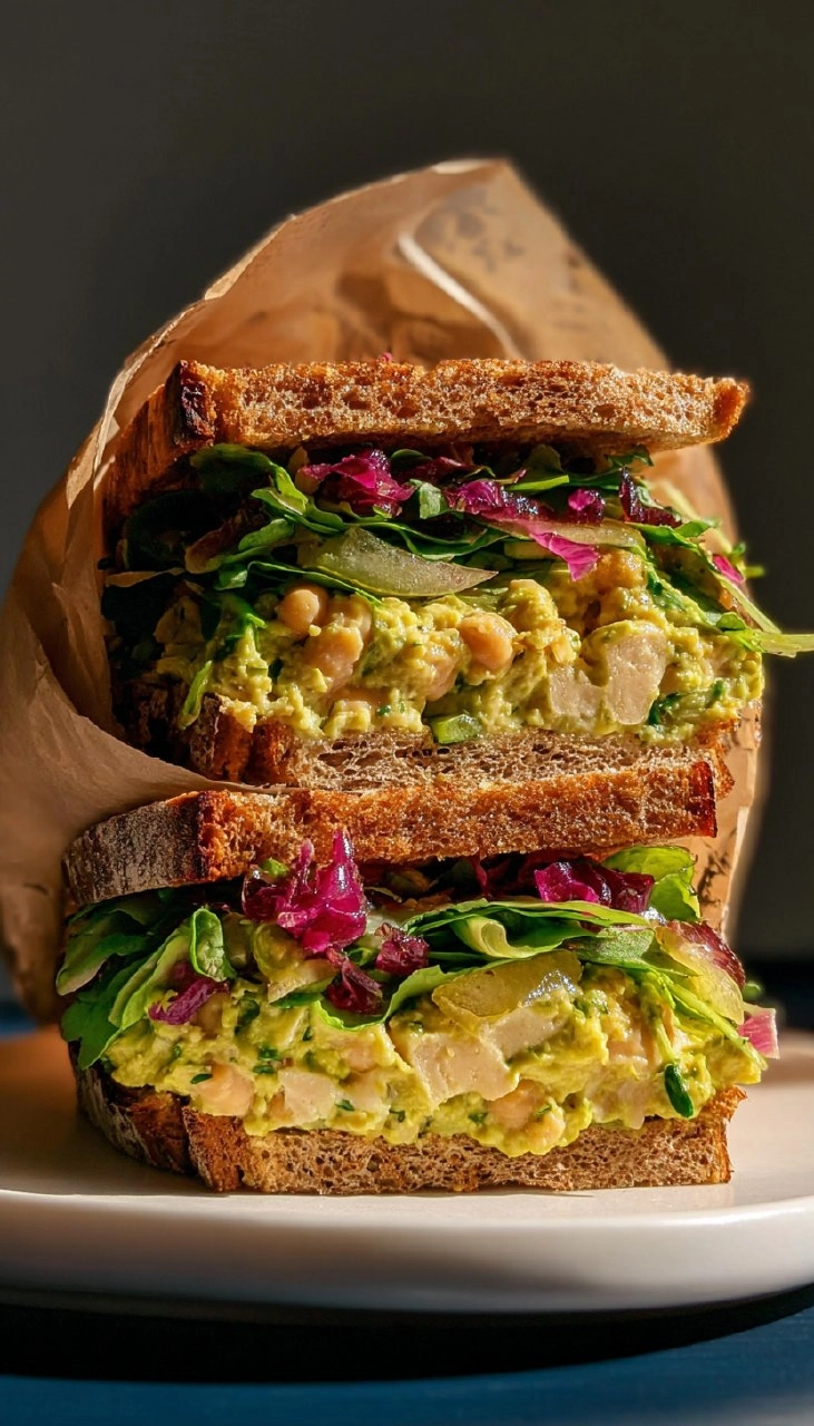 Caramelized Lemon Chickpea Salad Sandwich