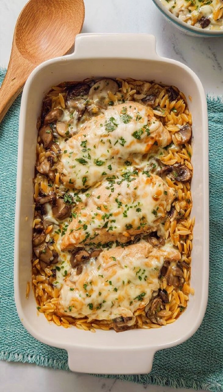 Creamy Chicken Orzo Bake