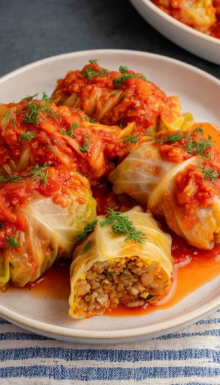 Easy Vegan Stuffed Cabbage Rolls