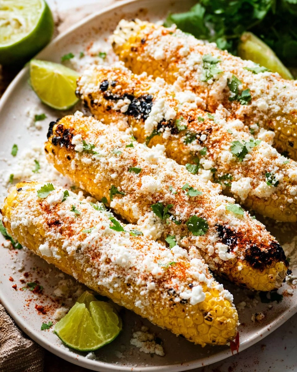 Elote | Grilled Mexican Street Corn with Cotija Cheese & Chili Lime
