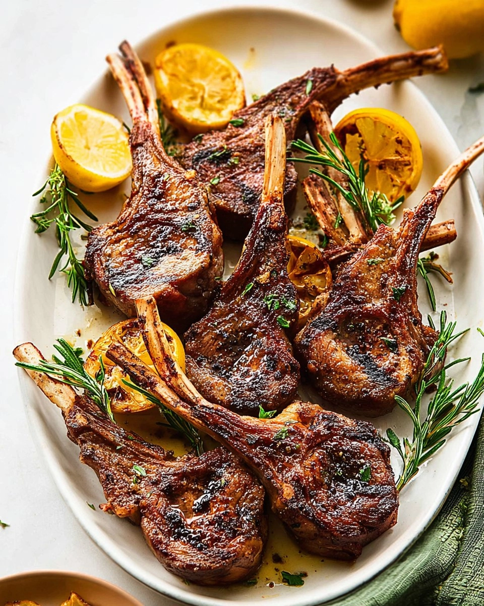 Garlic Rosemary Lamb Chops with Lemon Butter