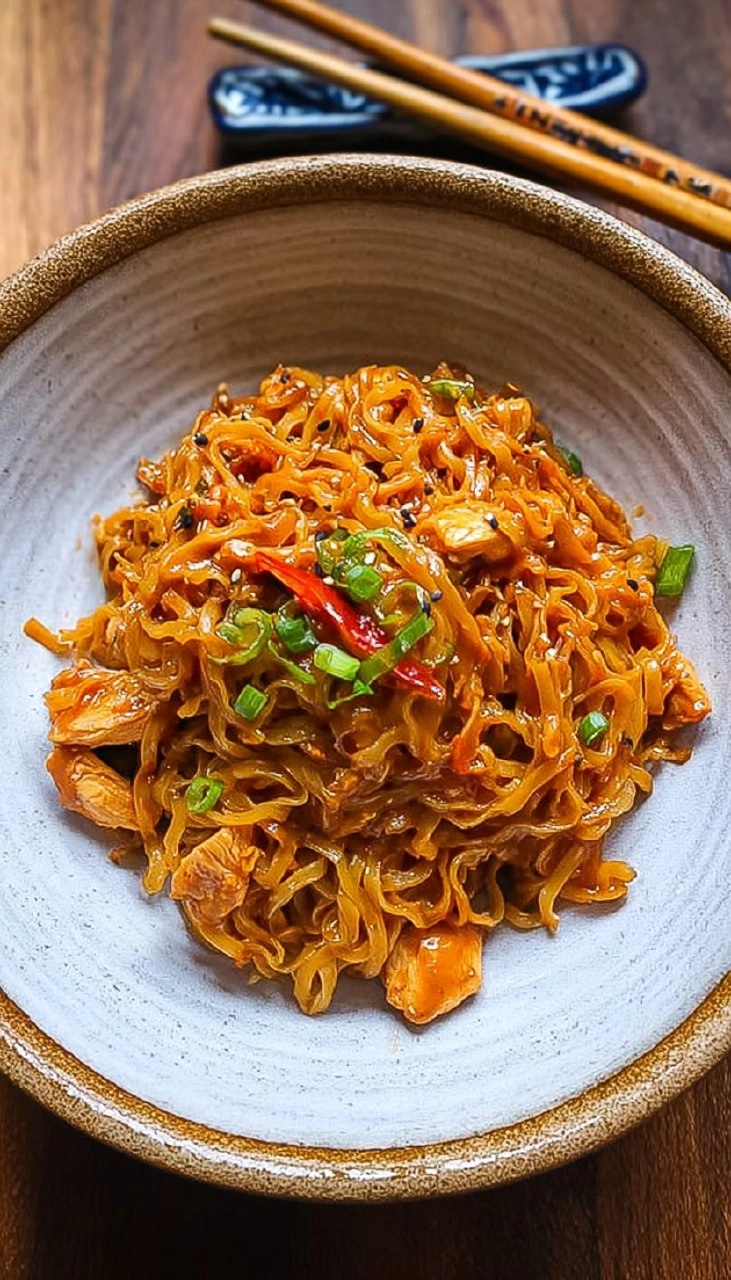 Peanut Chilli Noodles with Chicken